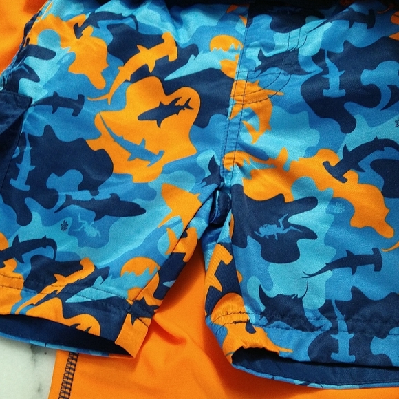 Skin Orange and Blue Rashguard Swim Set UPF 50+ - Picture 12 of 13